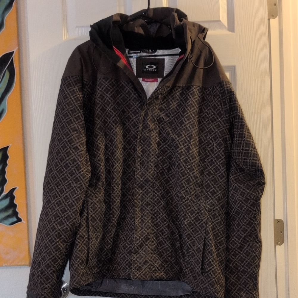 Oakley Men's Brown Patterned Snow Jacket